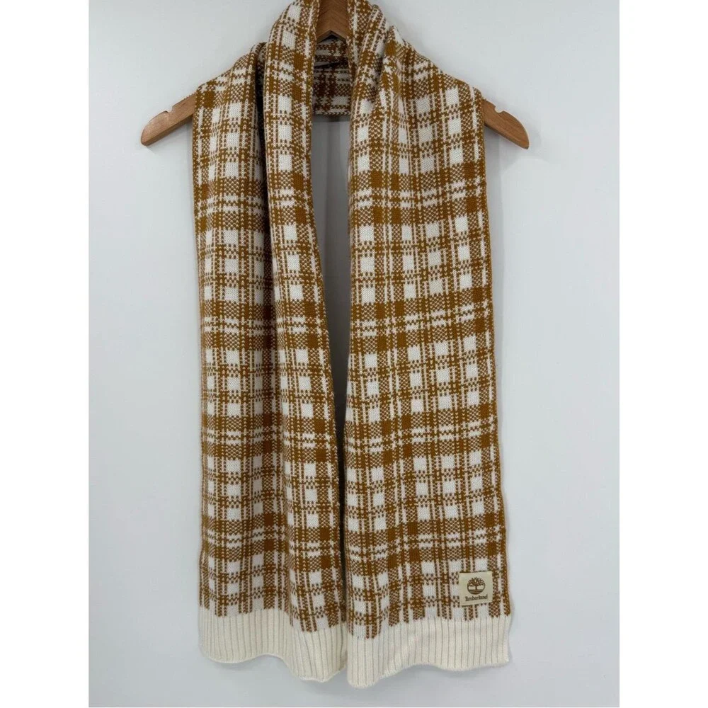 Timberland Women's Plaid Knit Scarf | Wheat Plaid | One Size
